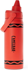 CamelBak Crayola Chug Insulated Stainless Steel Water Bottle, Cold Retention with Spill Resistant Lid for School and Everyday Hydration, 16oz, Cherry Red