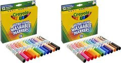 Crayola Broad Line Markers,Washable Markers for Kids,Assorted Colors,Arts & Crafts Supplies,For Coloring Books & Art Projects,Ages 3+,12 Count (Pack of 2)