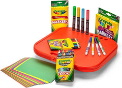 Crayola Create 'N Carry Travel Art Set for Kids (75pcs), 2-in-1 Lap Desk & Carrying Case, Essential Art Supplies Kit, Spring Crafting, Gift for Kids