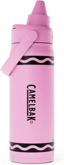 CamelBak Crayola Chug Insulated Stainless Steel Water Bottle, Cold Retention with Spill Resistant Lid for School and Everyday Hydration, 16oz, Carnation Pink