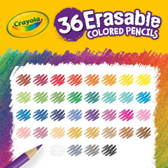 Crayola Erasable Colored Pencils (36ct), Colored Pencils for Kids, For Coloring Books, School Supplies, Classroom Arts & Crafts, Ages 4+
