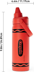 CamelBak Crayola Chug Insulated Stainless Steel Water Bottle, Cold Retention with Spill Resistant Lid for School and Everyday Hydration, 16oz, Cherry Red
