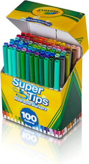 Crayola Super Tips Marker Set (100ct), Fine Point Washable Markers, Teacher Must Haves, Back to School Supplies for Kids & Adults, Art Supplies, Ages 3+