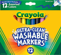Crayola Broad Line Markers,Washable Markers for Kids,Assorted Colors,Arts & Crafts Supplies,For Coloring Books & Art Projects,Ages 3+,12 Count (Pack of 2)