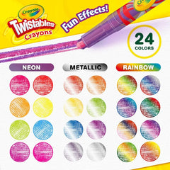 Crayola Twistables Crayons for Kids (24ct) Cute School Supplies for Toddlers, Preschool, Kindergarten, Elementary, Gifts for Boys & Girls, Ages 3, 4, 5