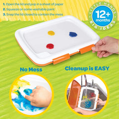 Crayola Mess Free Finger Painting Station – Washable Finger Paint for Toddlers, Spring Arts & Crafts Set, Sensory Activity, Travel Toy, Ages 1+