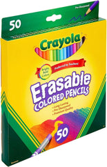 Crayola Erasable Colored Pencils (50ct), Back to School Supplies for Kids, Teacher Gifts, 6, 7, 8 [Amazon Exclusive]