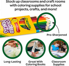 Crayola Bulk Colored Pencils for Kids (24pk) - 12 Assorted Colors, Art Supplies For Crafts & Coloring Books, Bulk Preschool & Kindergarten Classroom Supplies (Packaging May Vary)