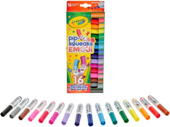 Crayola Emoji Pip Squeaks Washable Markers (16ct), Toddler Mini Stamper Marker Set, Coloring Supplies for Toddlers, Gift for Kids