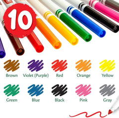 Crayola Fine Line Markers for Kids (12 Boxes), Bulk Coloring Markers for School, 10 Assorted Colors, Essential Teacher Classroom Supplies, Ages 3, 4, 5