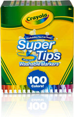 Crayola Super Tips Marker Set (100ct), Fine Point Washable Markers, Teacher Must Haves, Back to School Supplies for Kids & Adults, Art Supplies, Ages 3+
