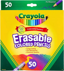 Crayola Erasable Colored Pencils (50ct), Back to School Supplies for Kids, Teacher Gifts, 6, 7, 8 [Amazon Exclusive]