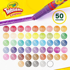 Crayola Mini Twistables Crayons for Kids (50ct), Cute Back to School Supplies for Kids, Crayons for Coloring Books, Gift for Toddlers Girls & Boys, Arts & Crafts, 3+