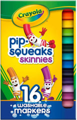 Crayola Pip Squeaks Skinnies Washable Marker Set (16ct), Mini Markers for Toddlers, Thin Coloring Markers for Kids, Spring Crafts Supplies