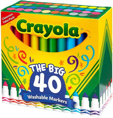 Crayola Ultra Clean Washable Markers (40ct), Colored Markers for Kids, Coloring Book Marker Set, Stocking Stuffers for Kids, Christmas & Holiday Gifts, Ages 3+, Pacl of 6