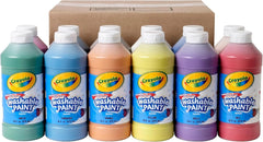 Crayola Washable Paint (12ct), Teacher Classroom Must Haves, Wishlist Essentials, Bulk Paint Set for Kids Art Projects, 16 Oz, Nontoxic Craft Supplies, Ages 3+